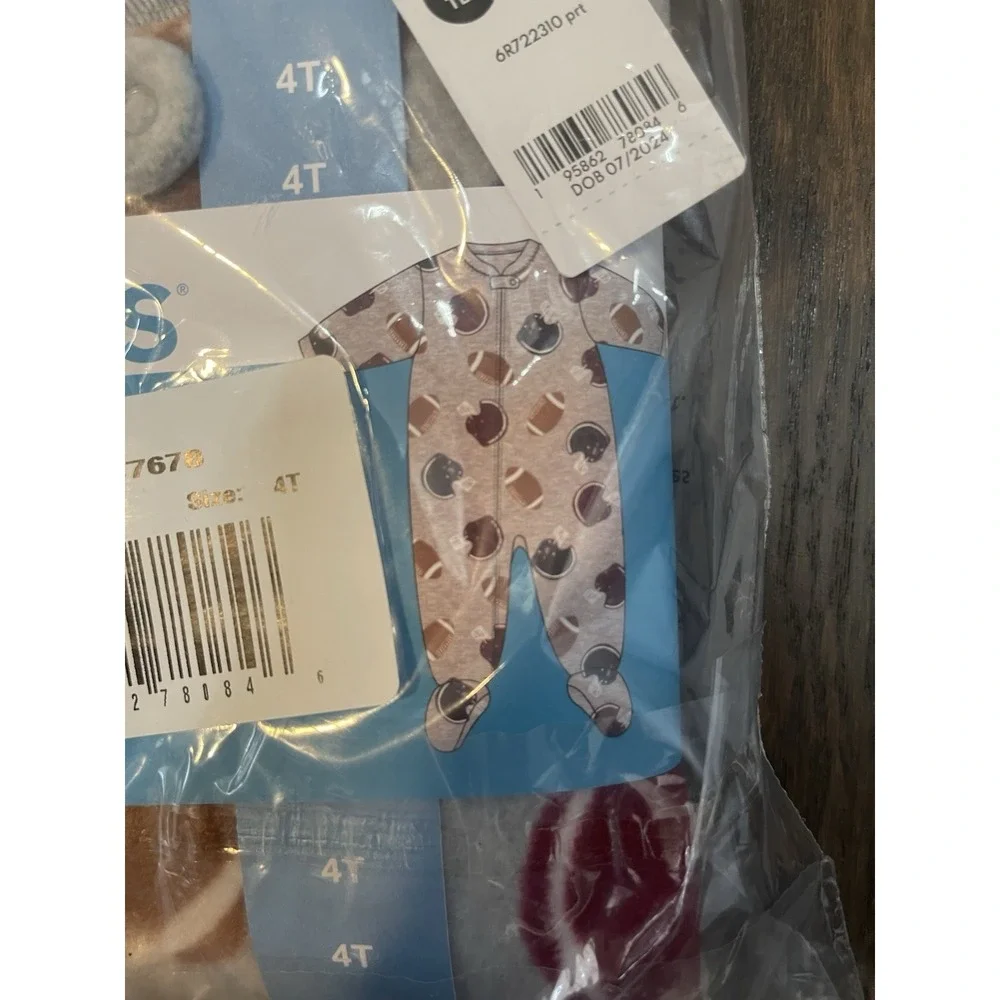 Carters 4t Fleece Footie Pajamas Football